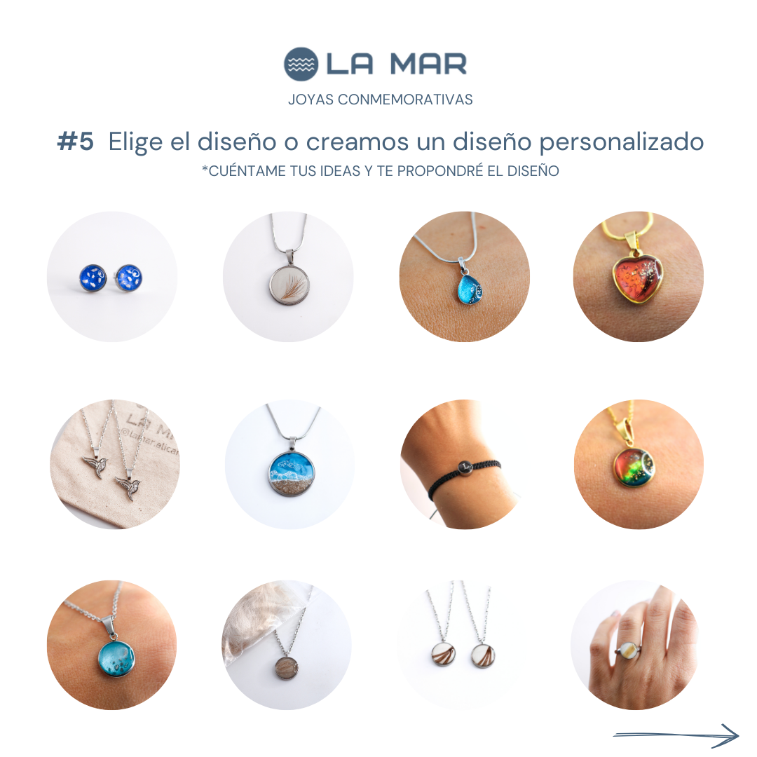 Joyas con cenizas, pelo, cordón umbilical, flores secas, textil etc (DISEÑO PERSONALIZADO)