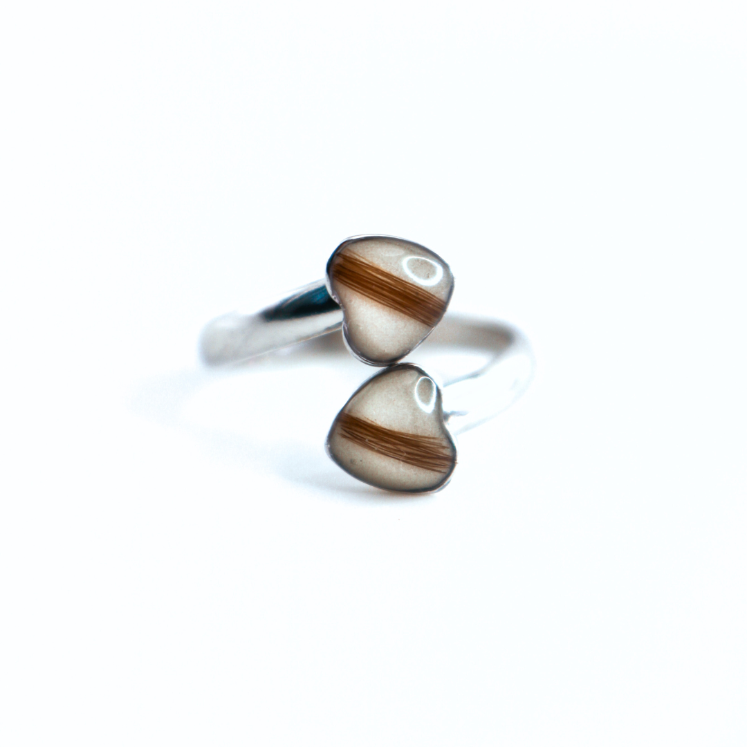 Anillo doble con pelos de tu mascota o ser querido