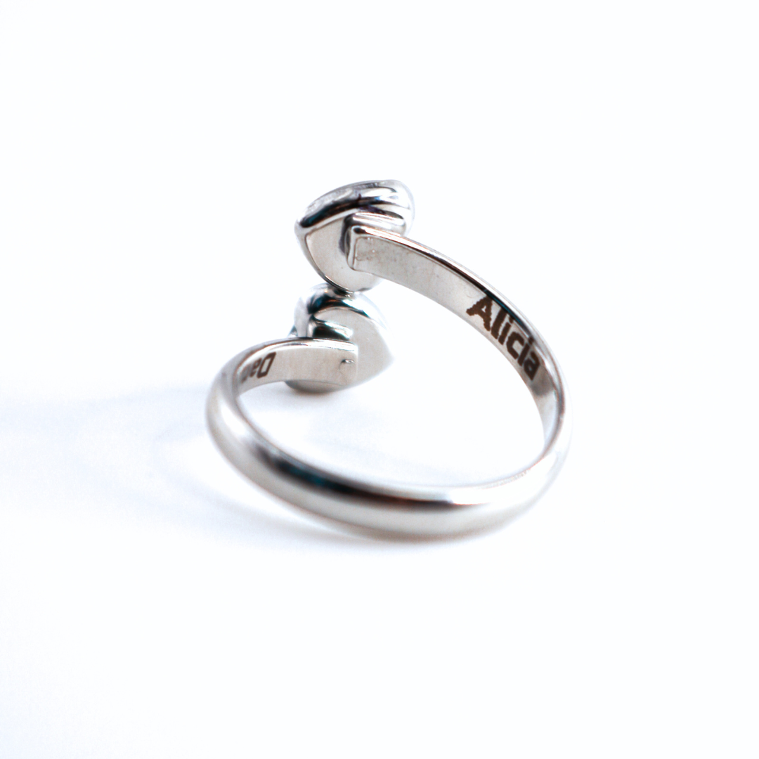 Anillo doble con pelos de tu mascota o ser querido
