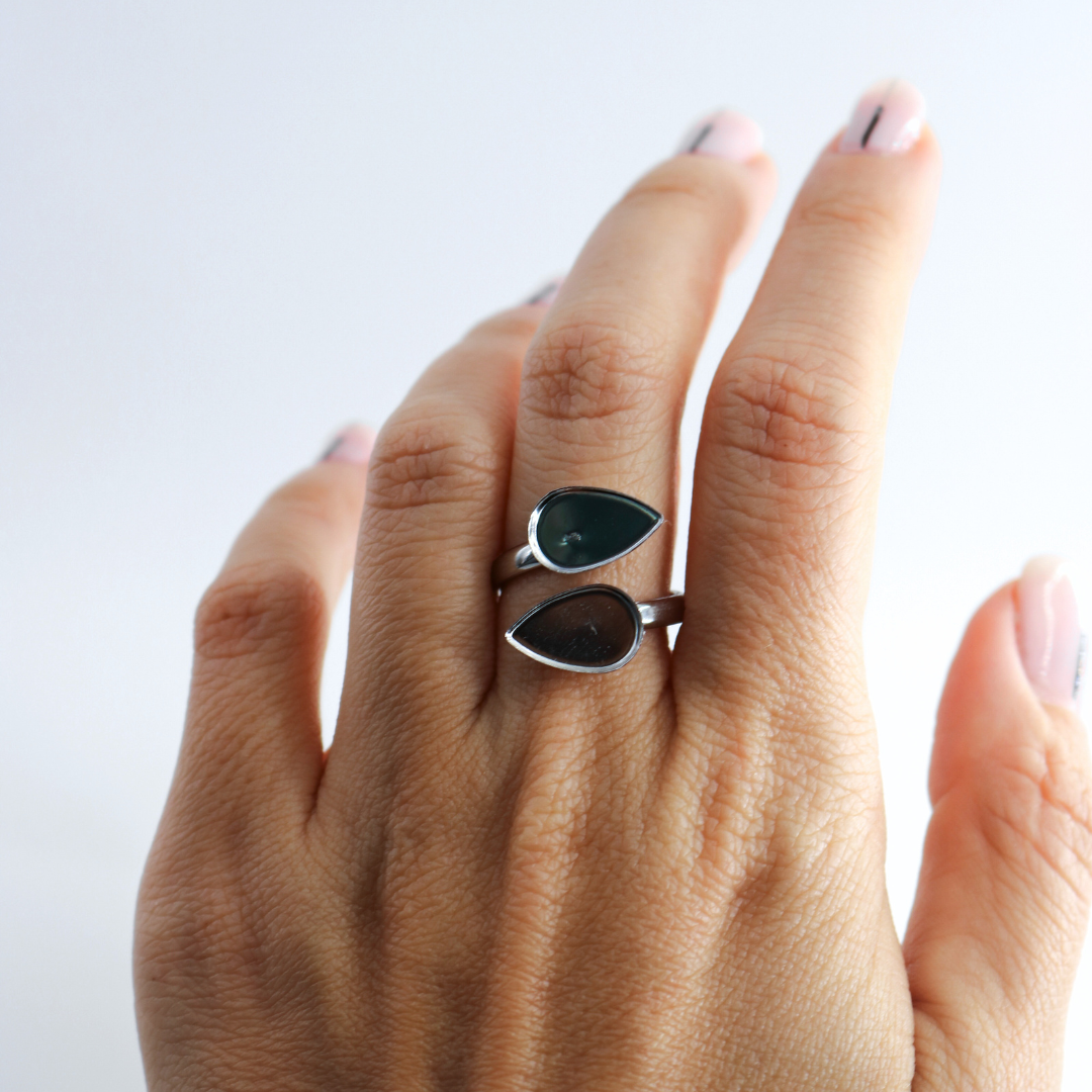 Anillo doble con pelos de tu mascota o ser querido