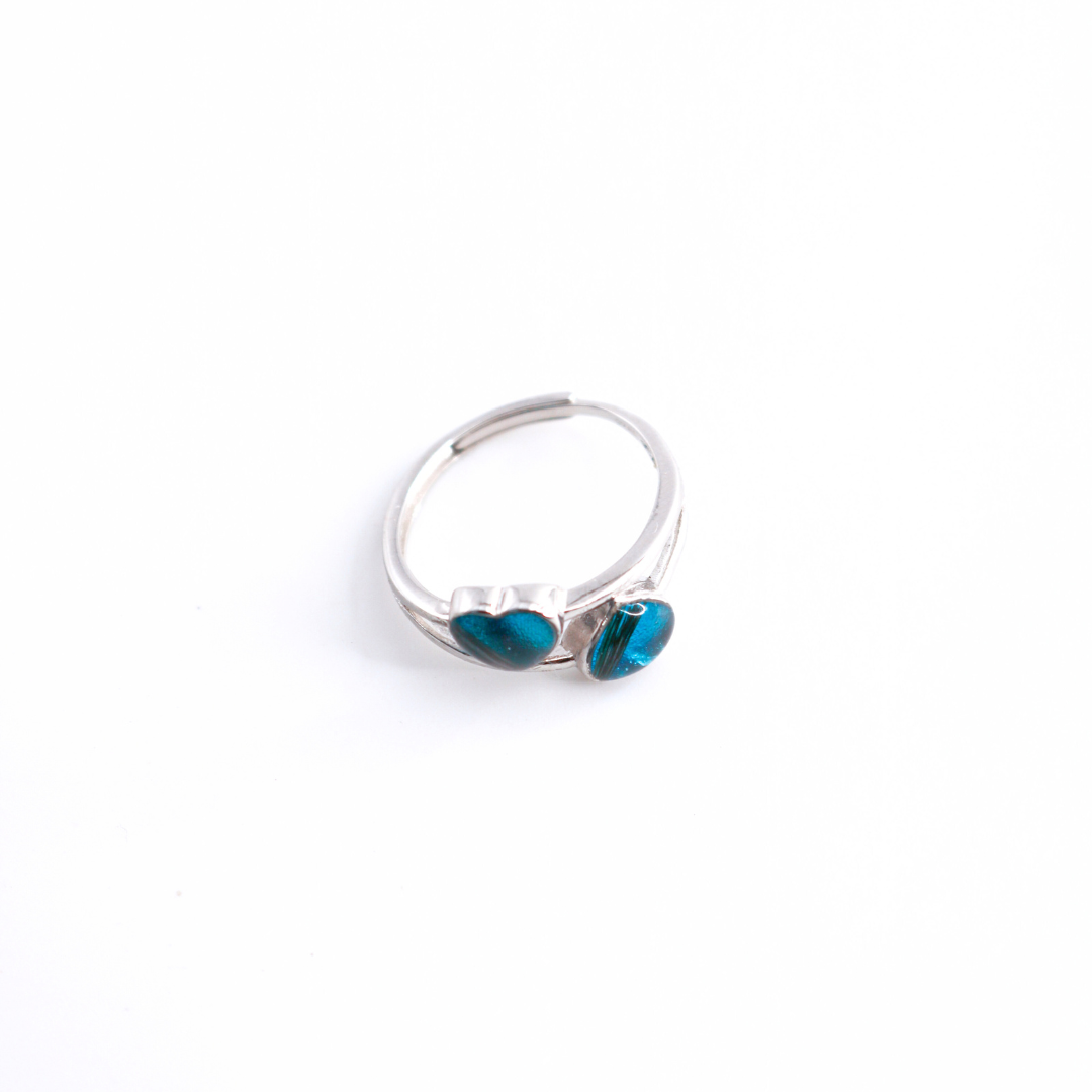 Anillo con cenizas o pelo "Dos recuerdos" PLATA 925