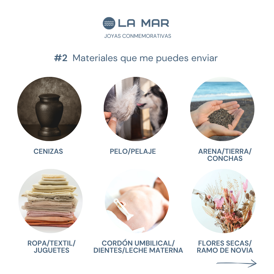 Joyas con cenizas, pelo, cordón umbilical, flores secas, textil etc (DISEÑO PERSONALIZADO)