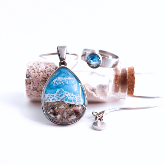 Diseño "LA MAR" con cenizas (acero inoxidable)