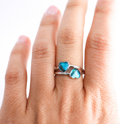 Anillo con cenizas o pelo "Dos recuerdos" PLATA 925