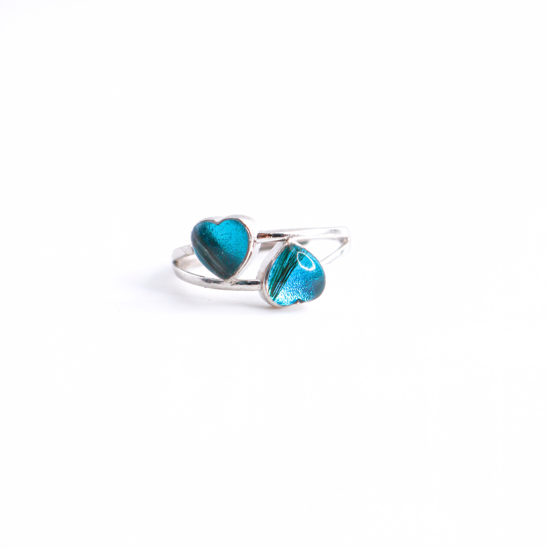 Anillo con cenizas o pelo "Dos recuerdos" PLATA 925