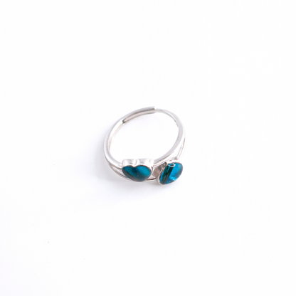Anillo con cenizas o pelo "Dos recuerdos" PLATA 925