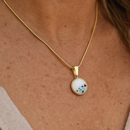 Colgante redondo con cenizas acero inoxidable